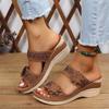 Women's Summer New Style Flower Sandals Leisure Vacation Beach Wedge Heel Comfortable Large Size