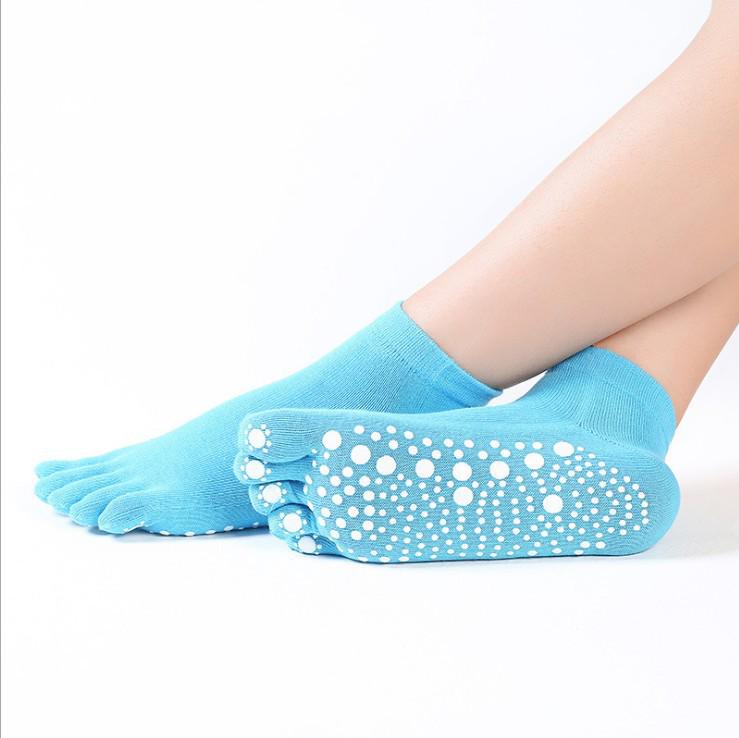Women's Non-Slip Cotton Five-Finger Yoga Pilates Toe Socks
