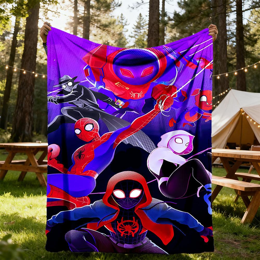 1PC SpiderPeople Outdoor Blanket Lightweight Flannel, Soft & Warm, All-Season Use for Sofa, Outdoor, Camping, Living Room, Office23