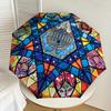 1pc Stained Glass Menorah Pattern Small Travel Automatic Folding Umbrella, Compact Windproof Umbrella, Automatic Open/Close ,Gift-091505