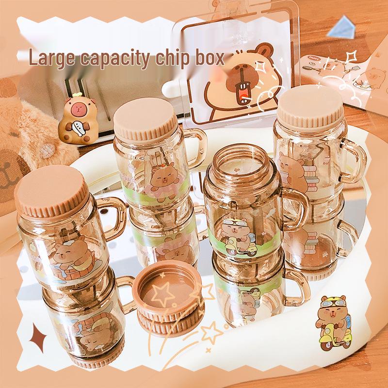Cute Capybara Milk Tea Cup Pencil Sharpener - Mini Rotary, Single Hole, for Kids