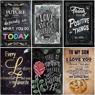 Pittura Diamante 5D Fai da Te Ricamo Diamante Modello Trapano Pieno Quadrato/rotondo Kit Punto Croce Lettera d'Amore Famiglia Mosaico Decorazione Casa