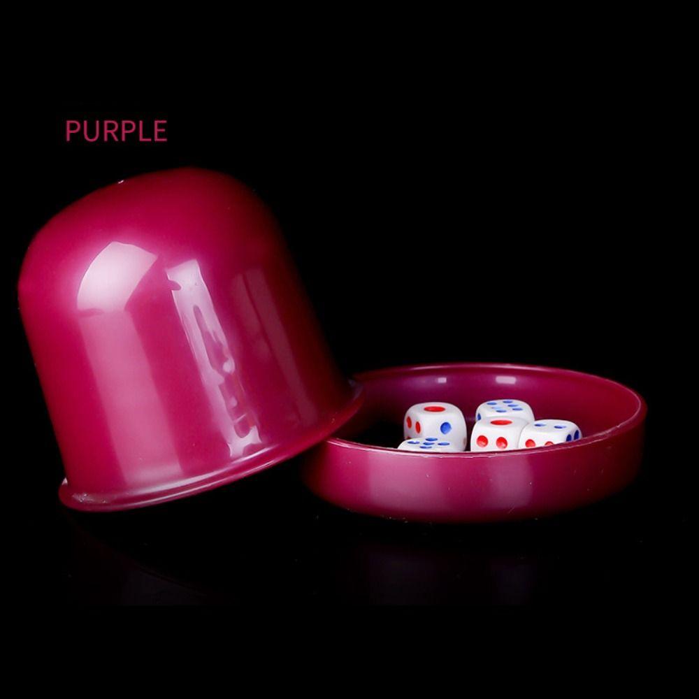 

Roleplay Board Game Dice Cup Set Bar Nightclub Dice Cup with Base Party Fun Toy Dice Shaker With 5pcs Six Side Dices фіолетовий