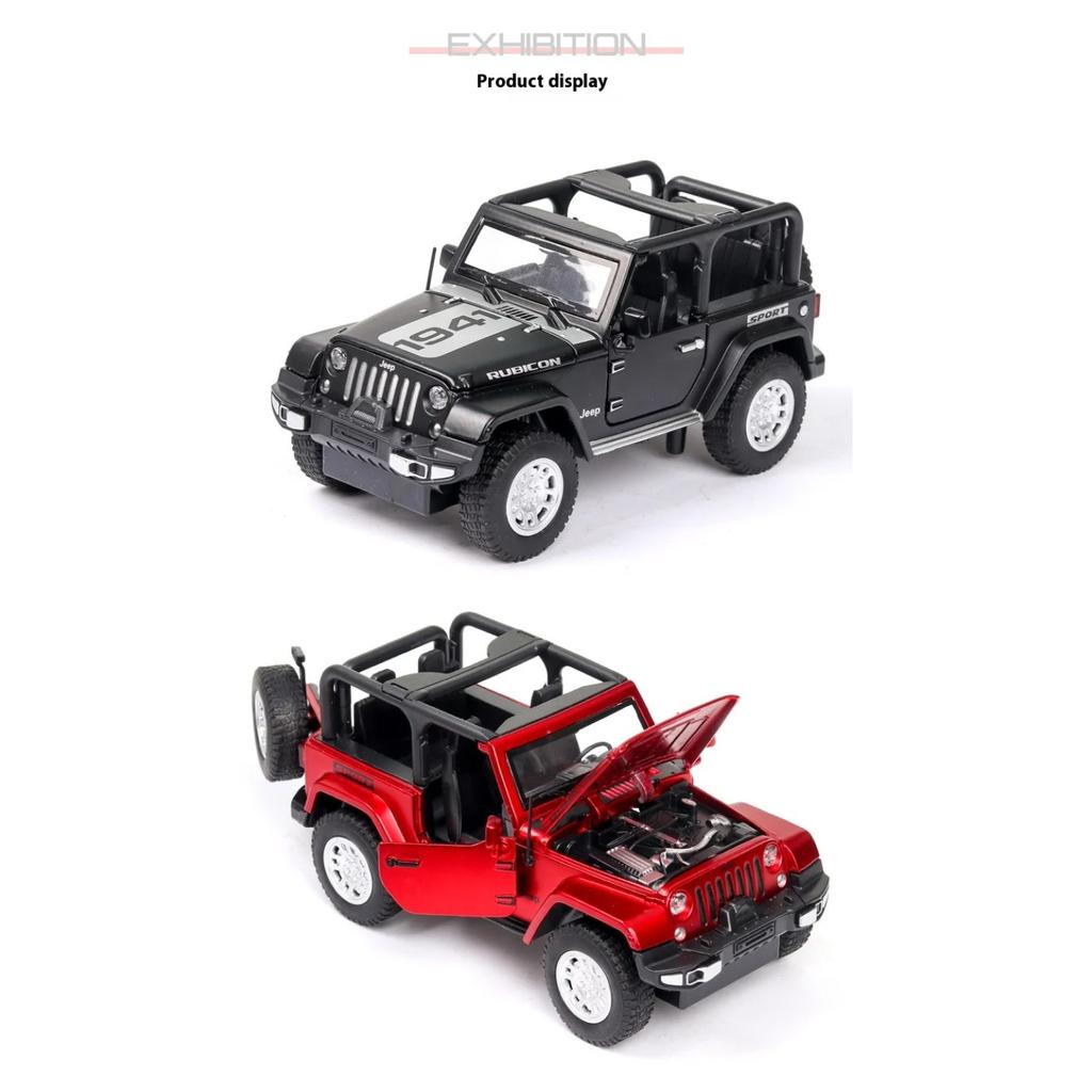 1/32 Scale Jeep Wrangler Rubicon Alloy Car Model Diecast Metal Toy Off Road Vehicles Car Model Miniature Car Model Gift for Children