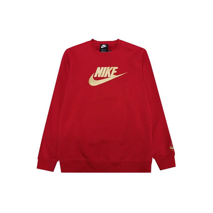Nike Sweatshirts Men's Red Crew Neck Moderate Regular CU4534-687