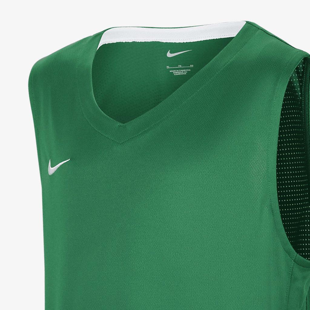 Nike Sleeveless Basketball Tank Top V-Neck Comfortable Kids Tops Light-Green White HF0698-302