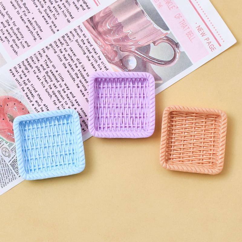 Leuchtendes Bastelzubehör aus Kunstharz: Quadratischer Korb, Haarnadel, Telefonhülle, Kleber, Cartoon-Öltropfen-Ornament