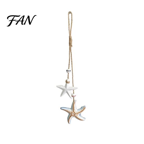 Seaside Inspired Wall Decor Wooden Starfish Hanging Decoration, Nautical Coastal Ornament, Ocean Natural Wood Theme Art for Home Beach Lake House