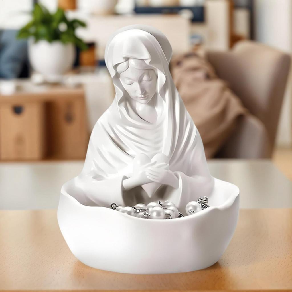 Our Lady of Grace Statue Virgin Mary Keepsake Rosary Holder Catholic Gifts for Women Religious Home Decor Blessed Mother Statues