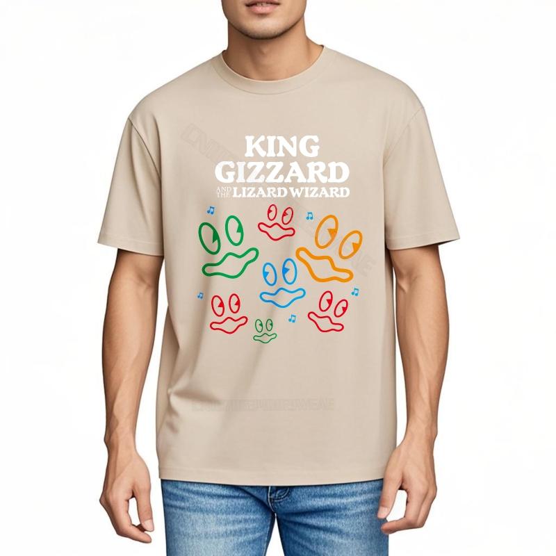 Unisex T-Shirt Reise Unisex T-Shirt King Gizzard And Lizardwizard Drucke Weiches Entspanntes Passform T-Shirt Minimalistisches Übergroßes T-Shirt
