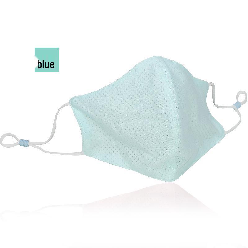 Summer Ice Silk Breathable Cycling Mask - Double-Sided Mesh, Ear-Hanging, Unisex.