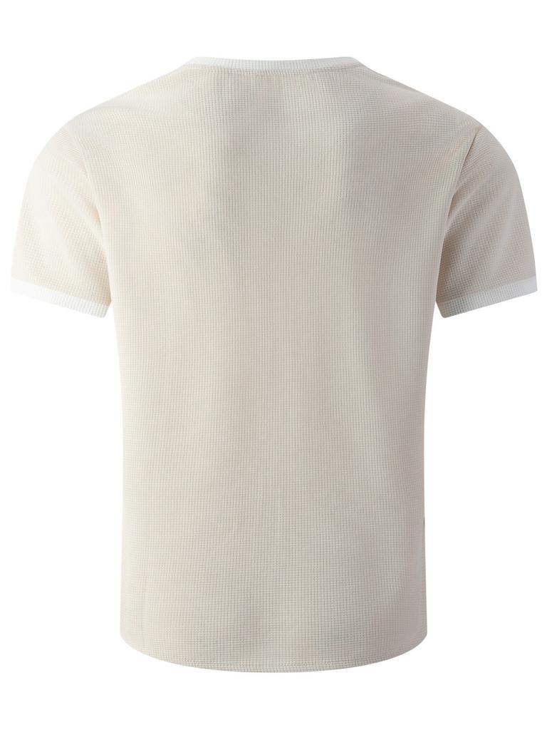 Mens Waffle Solid Color V Neck Short Sleeve Loose Casual T Shirt Mens Tops