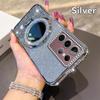 KEYSION Glitter Jewelled Magnetic Phone Case for Samsung Galaxy S22 Ultra S21+ Plus S20 FE Makeup Mirror Stand Shockproof Cover