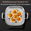 30cm Large-capacity Multi-purpose 304 316 Stainless Steel Stackable 1/2/3 Tier Square Food Steamer Pot