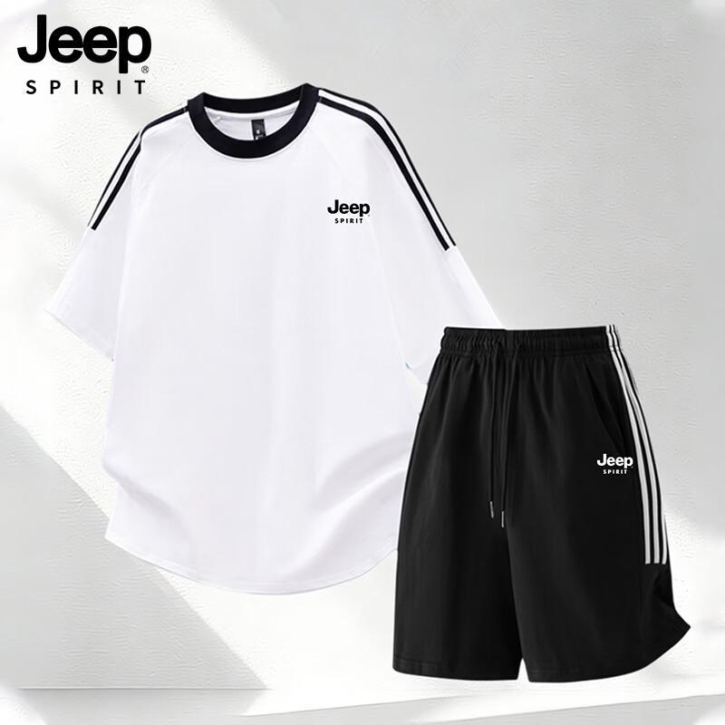 

JEEP SPIRIT Youth Three-Stripe Cotton Short Set L