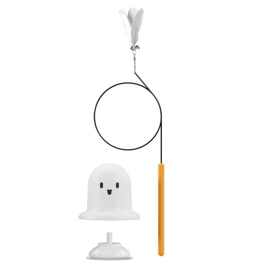 Cat Feather Toy with Suction Cup Interactive Cat String Toy with Bell And Feather Kitten Self Play Teaser Wand for Indoor Cats