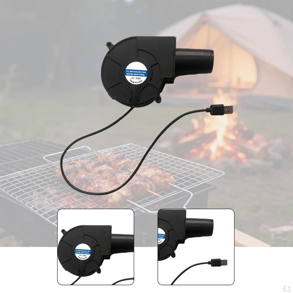 USB Blower Fan Fire Compact Versatile High Strength BBQ Air Mover Portable for Grills Hiking