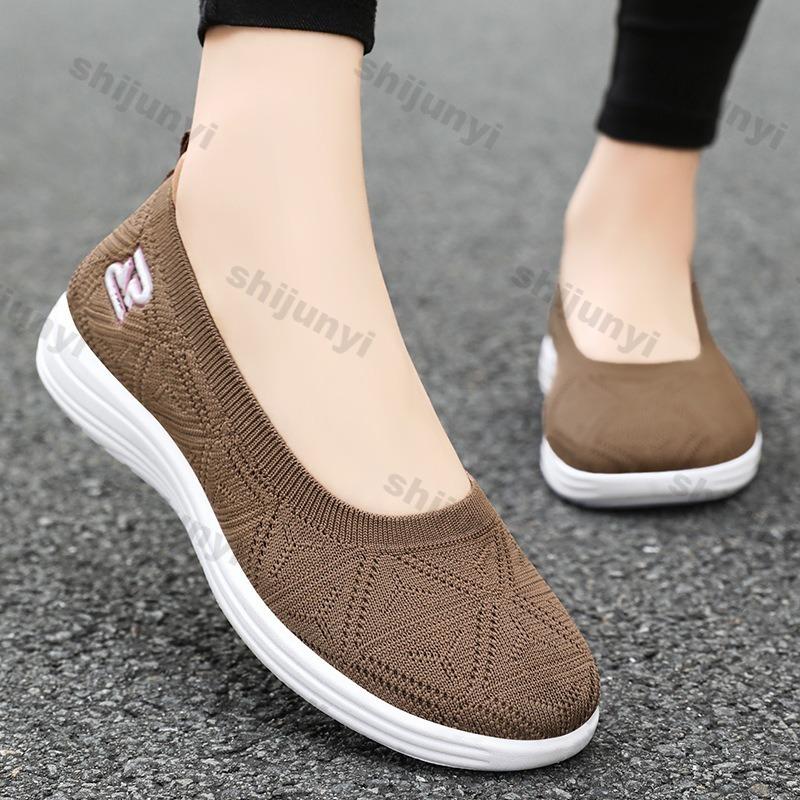 Comfortable Lightweight Summer Women Loafers Breathable Mesh Fashionable Casual Shoes Women's Hollowed Out Increase Flats