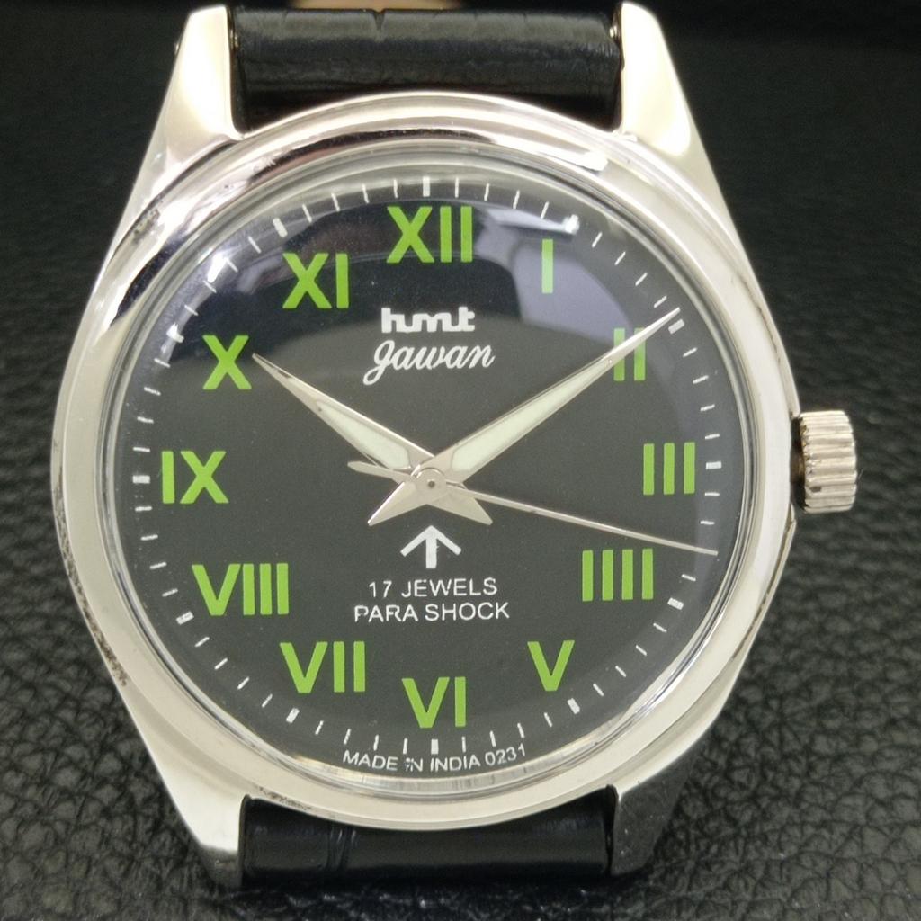 HMT JAWAN VINTAGE HAND-WINDING INDIAN MENS BLACK COLOR DIAL WATCH a700268-5 R202-a700268