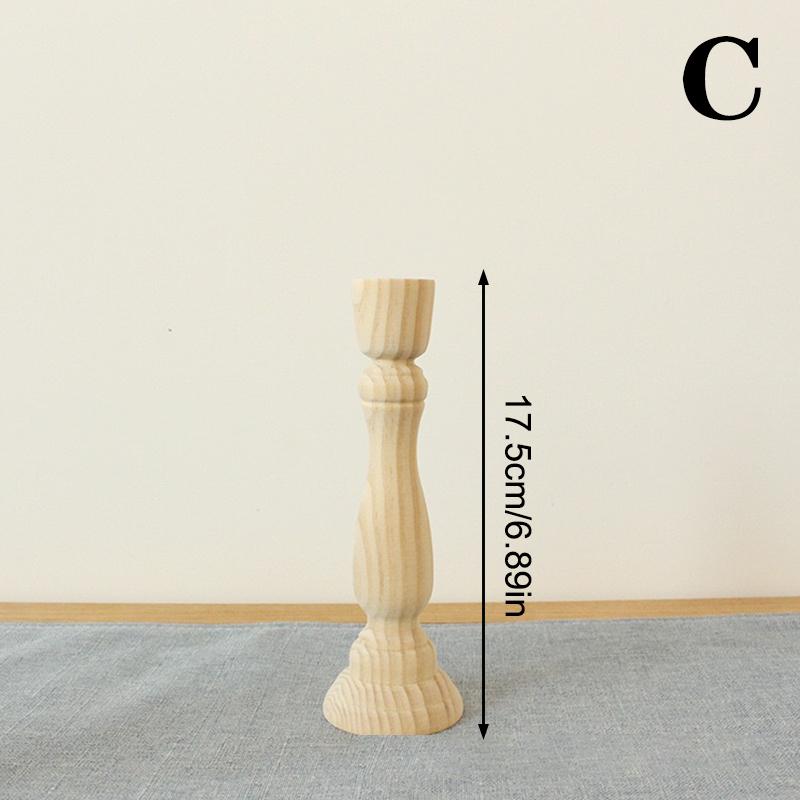 Wooden Candlesticks Unfinished Wood Candle Holder Pillar Taper Candle Stands For Wedding Party Birthday Home Table Decoration
