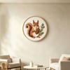 Cute Squirrel Hand Embroidery Kit, Set with 20 Cm Embroidery Hoop, Scissors and Needle Threader, DIY Wall for Bedroom
