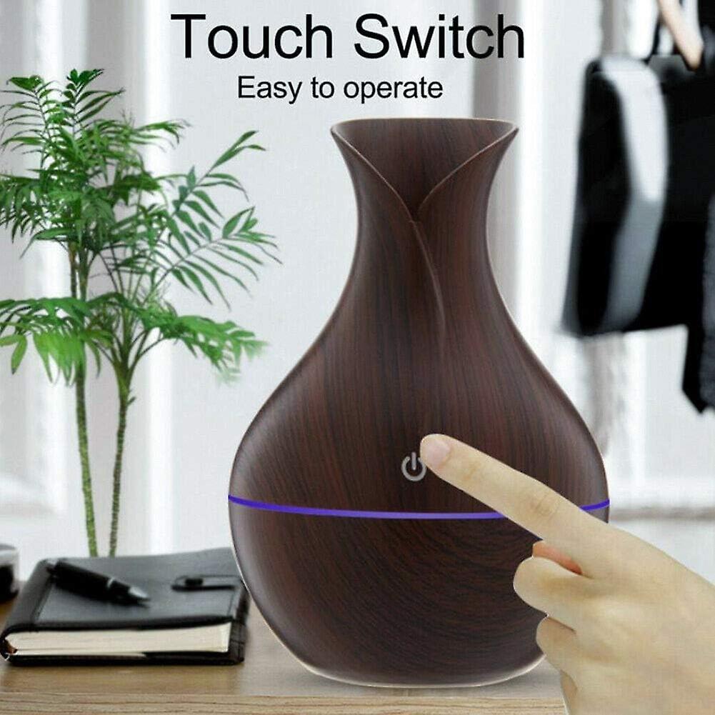 Humidifier 130ml Car Mini Portable Humidifier USB Wood Grain Ultrasonic Cool Mist Humidifier with 7 