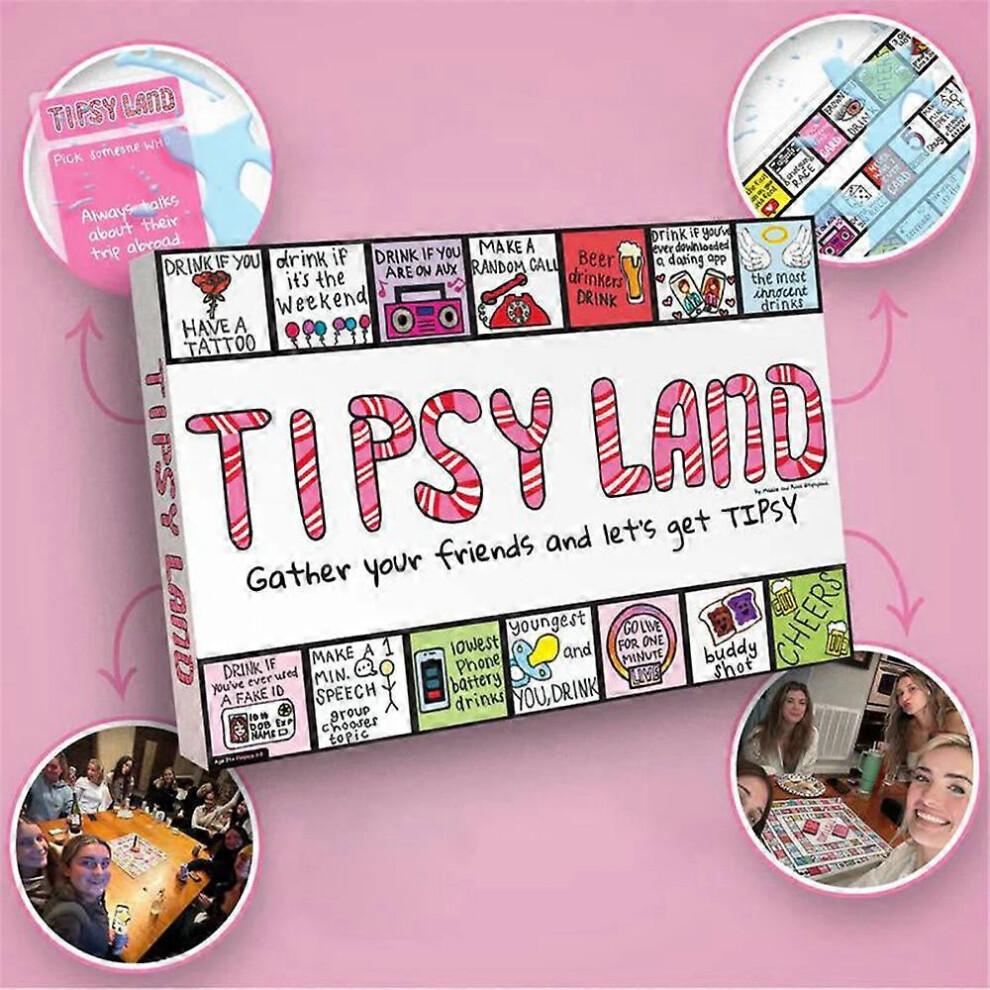 Tipsy Land Board Game,Drinking Party Board Games,Unique Spaces for Calling Out Friends,Interactive Drinking Board Games for Adults