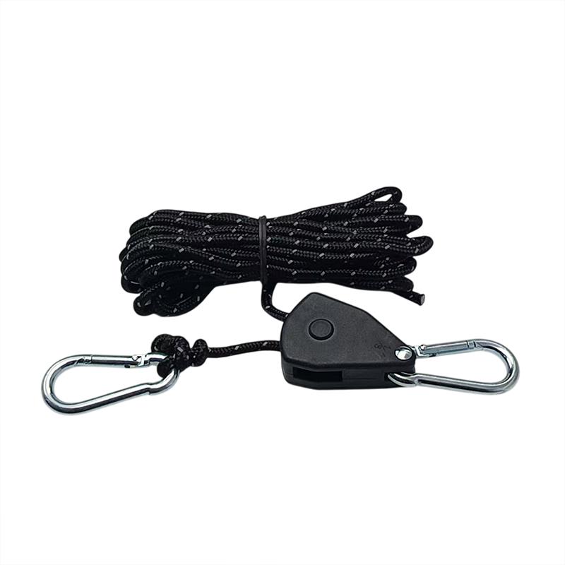

1PC 4M Reflective Outdoor Tent Rope with Ratchet Pulley for Camping, Awning, Wind Rope чёрный