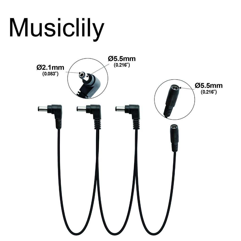 Musiclily Pro DC 9V Power Distribution Cable 3 Branches for Effect Pedal