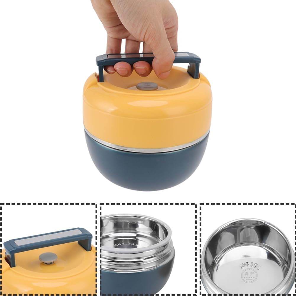 Haofy Boxes, 0.8L Stainless Steel Thermal Lunch Box 2 Layer Insulated Lunch Containers Vacuum Insulated Food Jar