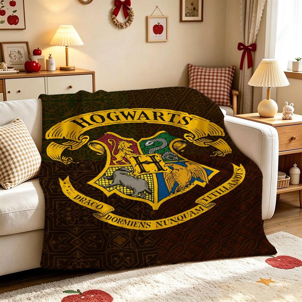 Hogwarts Magical Adventure Theme Printed Blanket Thick Warm Throw Blanket For Living Room Bedroom Study Home Decor Christmas Gift