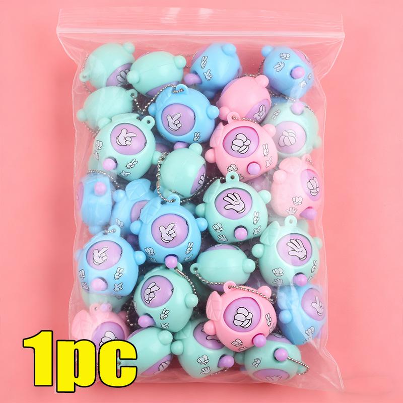 

50pcs Funny Guessing Eggs Mini KeychainToys Bulk Classroom Kids Birthday Party Favors Gifts Rock-paper-scissors Pendant Keyring