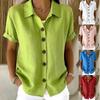 Spring Bohemian Style Short Sleeve Shirt With Padded Patching For Casual Office Wear