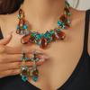 Colorful Rhinestone Statement Necklace for Women: European & American Luxury Evening Accessory