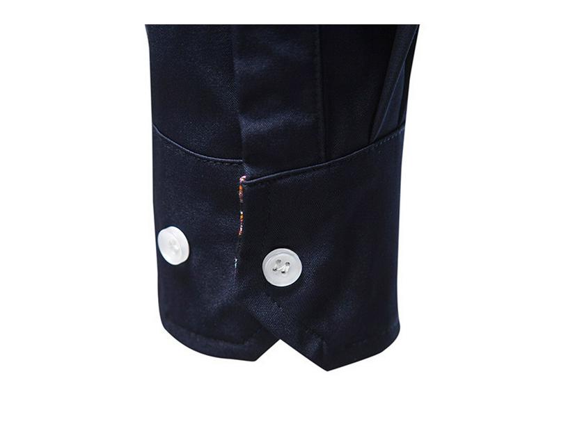 2022 Herren Europäischer & Amerikanischer Stil Slim Fit Langarm Colorblock Hemd