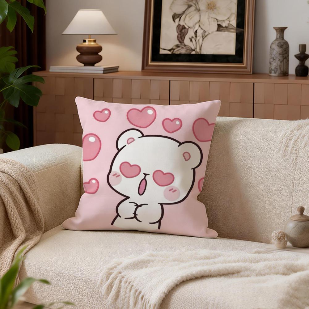 Cute Milkbear Cushion Cover Cushion Cover Set 4Pcs 50x50 45x45 40x40 Pillowcase Decorative Sofa Home Decor