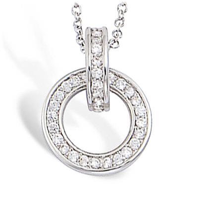 [L7413] - Silver Necklace 'Sissi' White Silver (rhodium Plated) - 15x13 Mm