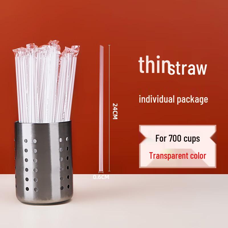 WS Individually Wrapped Food-Grade Plastic Straws