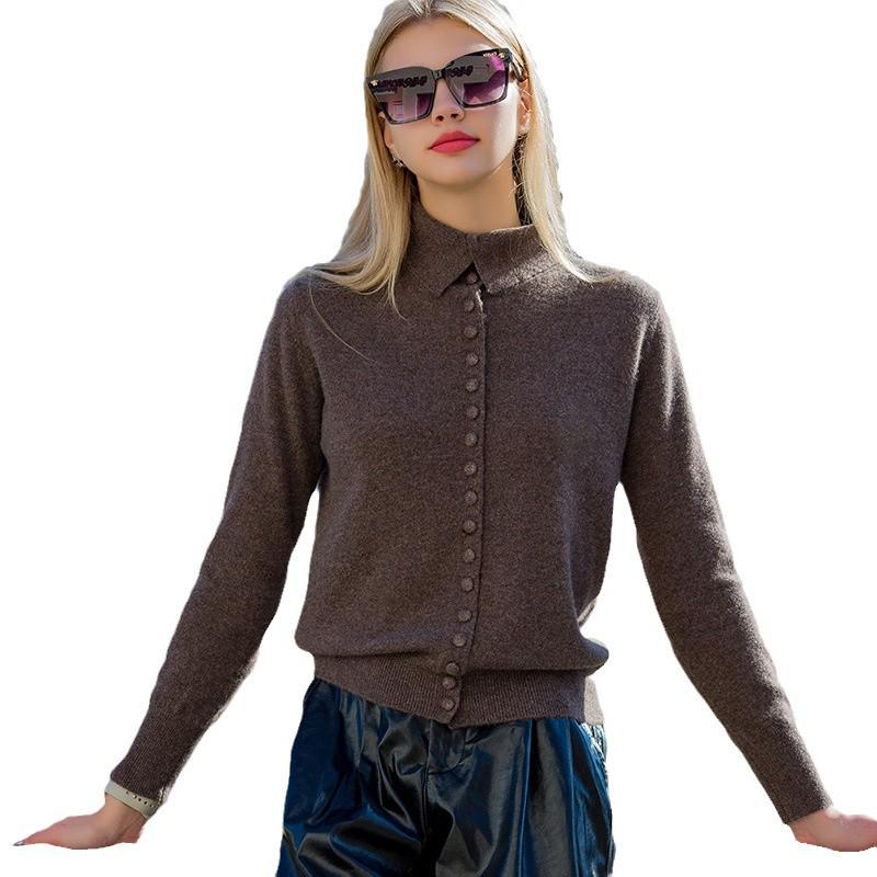 Women's Elegant Cashmere Button Cardigan - Slimming, Fashionable, Versatile Autumn/Winter Knitwear
