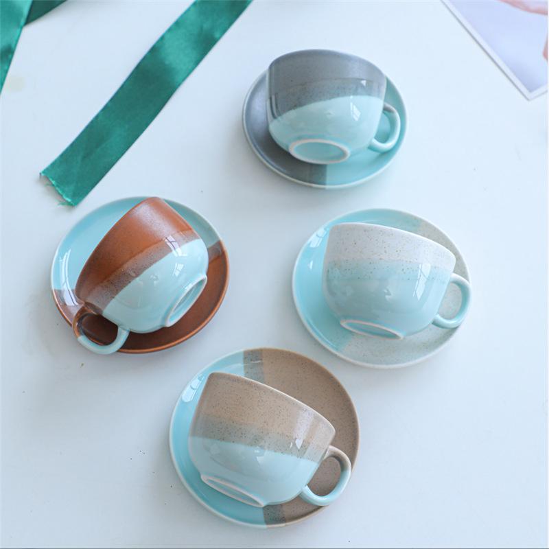 Korean Ins Wind Small Fresh Ceramic Coffee Cup and Saucer Set Afternoon Tea Nordic Style Creative Small Exquisite Coffee Cup