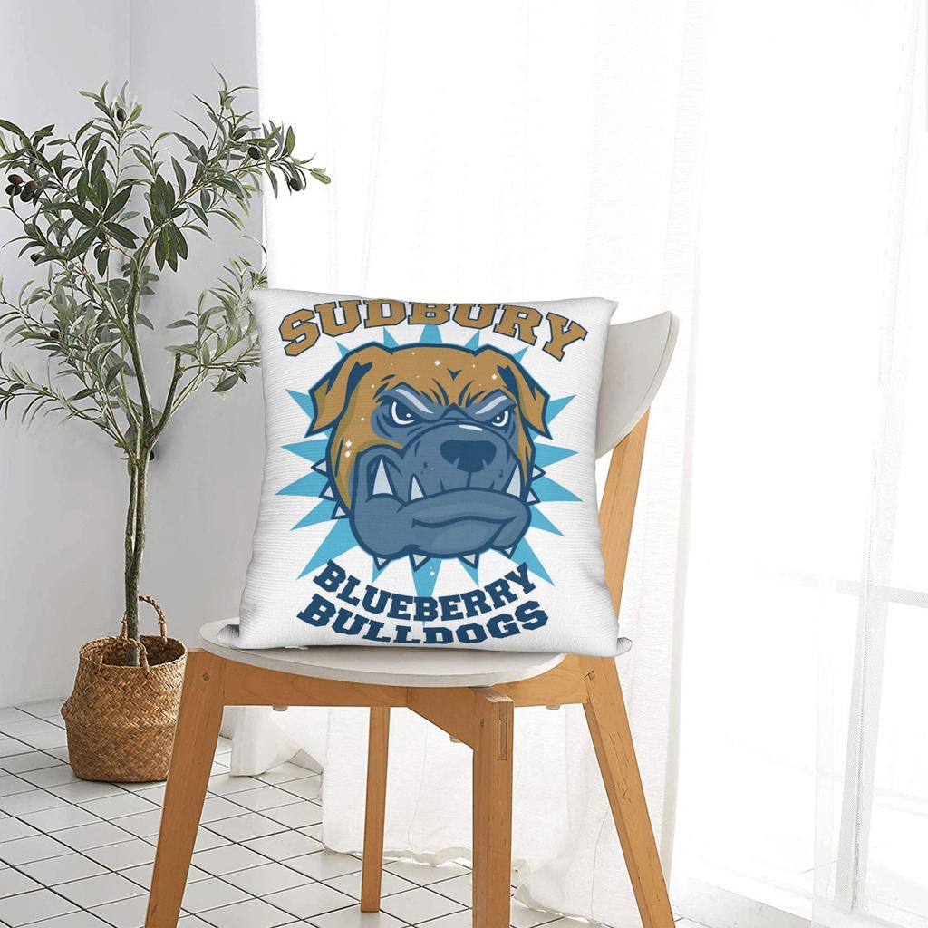 Pillow Case Film Fans Sudbury Blueberry Bulldogs Design Pillow Cover For Sofa Couch Bed Living Room Vintage Pillowcases