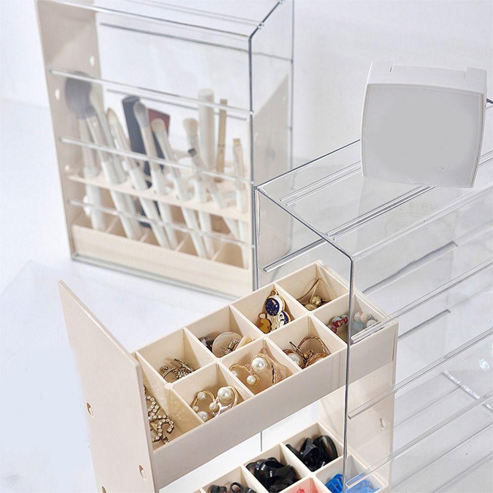 Dustproof Lipstick Display Rack Large Capacity Dresser Organizer Jewelry Storage Box  Desktop