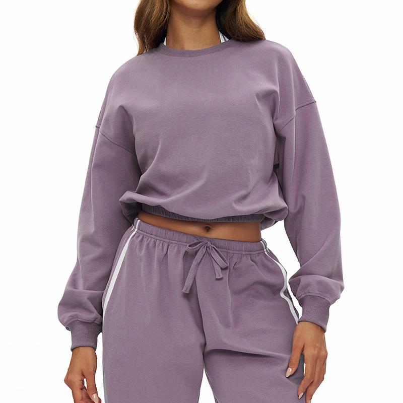 Windproof Autumn Casual Round Neck Long Sleeve Hoodies - Versatile Outdoor Fashion Tops Large