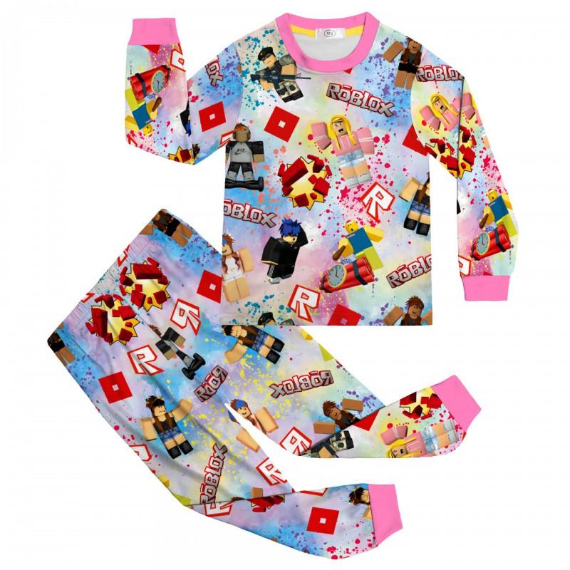 Girls Roblox Pajama Set Long Sleeve Top Pants 2 Piece 81172 Cartoon Loungewear Kids