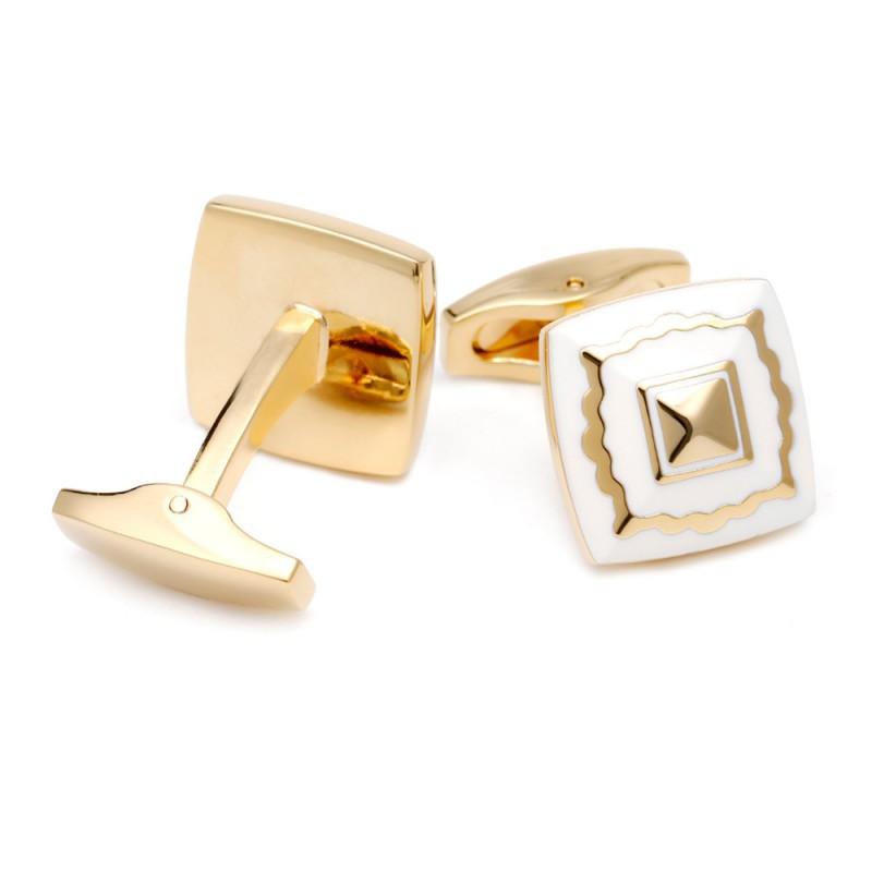

Men s Cufflinks Light Luxury French Gold Square Sleeve-studded Ornaments copper