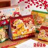 Memo Notes 2026 Desk Calendar One Month to View Coil Binding Tabletop Schedule Cartoon Monthly & Daily Planner Home