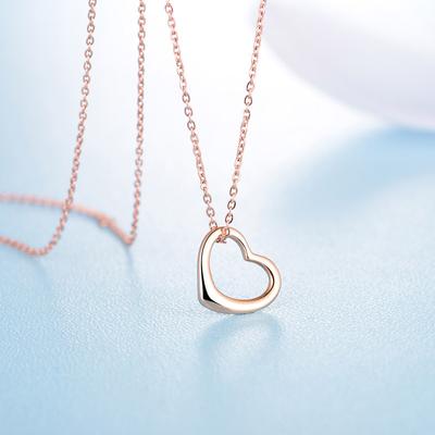 Echter 18k Gold Anhänger Farbe Gold Halskette Romantisches Herzförmiges Valentinstag Au750 Schlüsselbein-Halskette