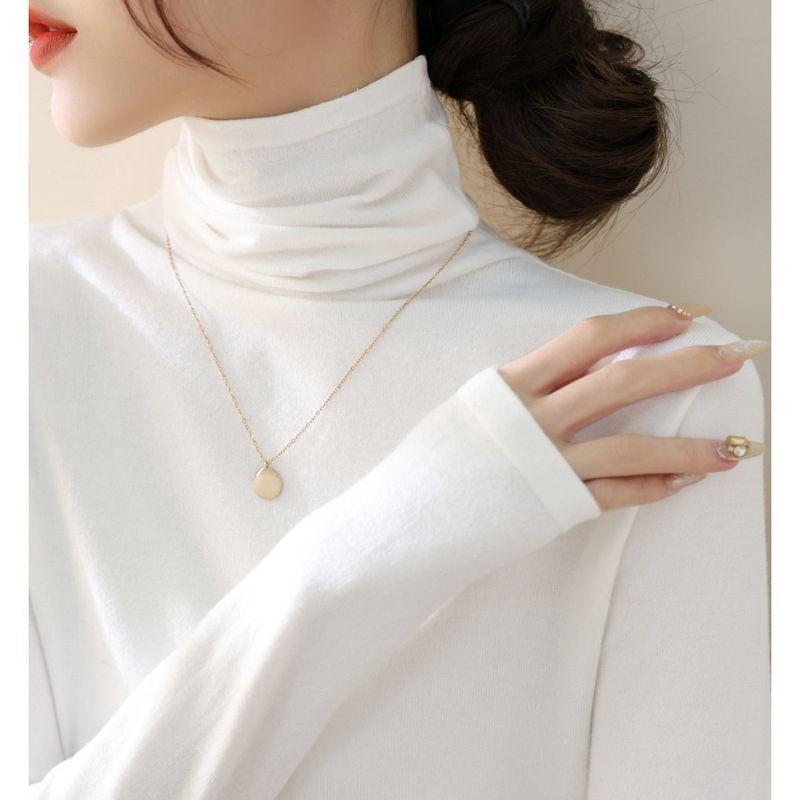 

Fall and Winter Heaps Collar Wool Inner Wear Velvet Padded Bottoming Shirt White [203Y wool]] L