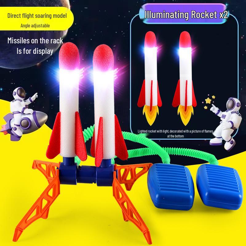 Kids' Pedal-Powered Sky Rocket Launcher Educational Toy