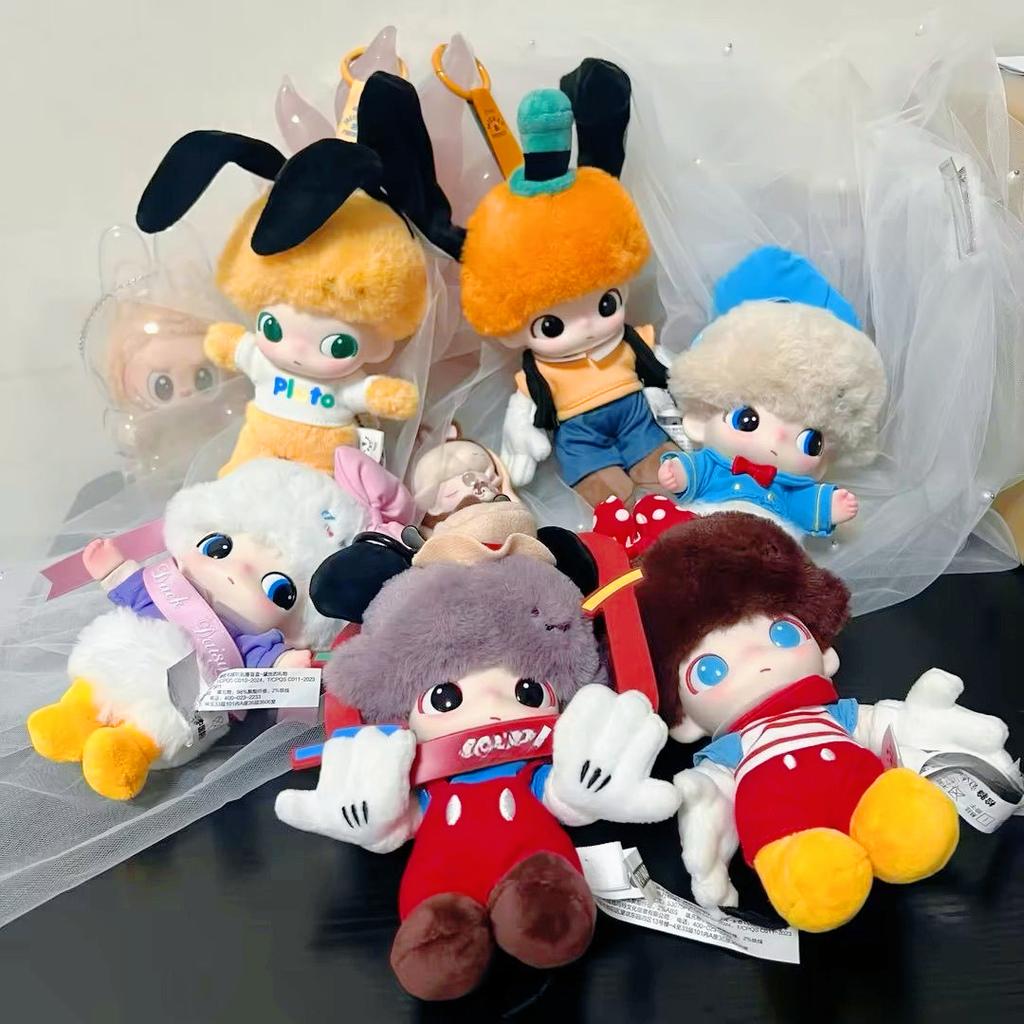 Car plush ornament LABUBU DIMOO WORLD Series Vinyl Face Original Blind Box Toys Action Anime Figure Doll  Christmas Gift  Air outlet ornament